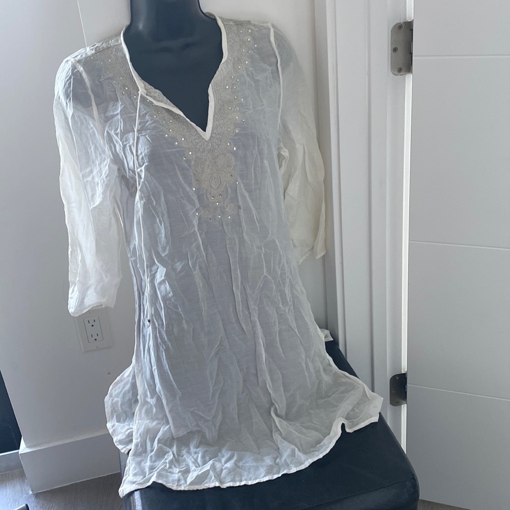 Express size small women’s gauze shirt cream colored